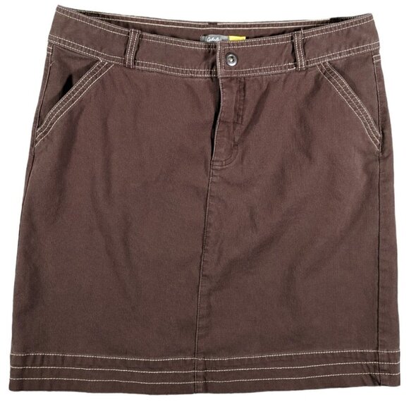 Cabela's Dresses & Skirts - Cabela's Skirt Womens 12 Button Flap Cotton Stretch Brown Casual Outdoor